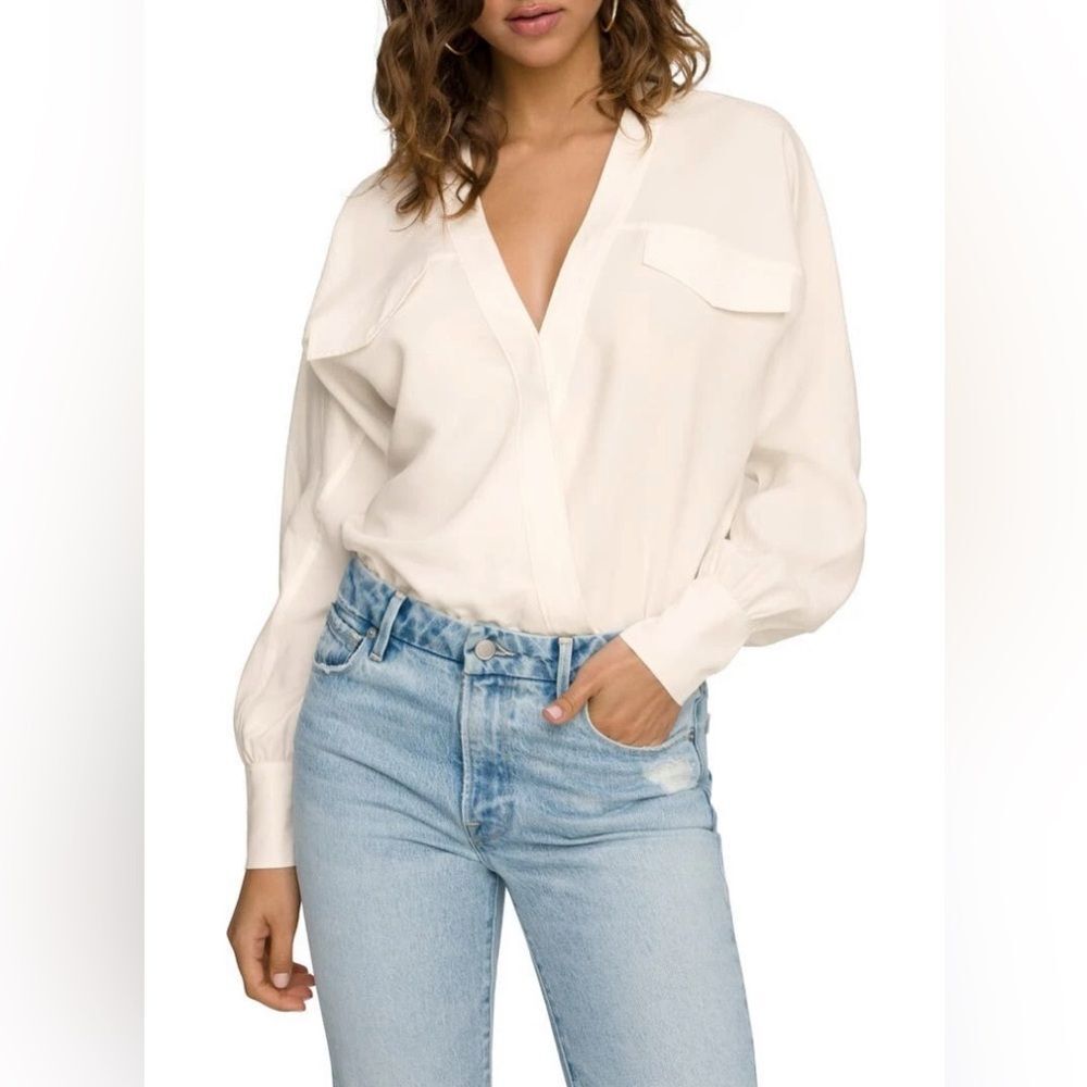 GOOD AMERICAN women’s ivory Utility Wrap Bodysuit Size 6 NWT W/ imperfection*